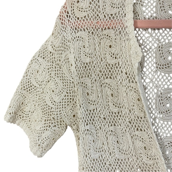 UNBRANDED Hand Knitted Crochet Short-Sleeve Cardigan - Picture 3 of 8